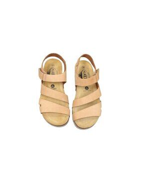 Plakton Women's Beige Strappy Comfortable Sandals  Cork Wedge Sole Size 5 EU 36